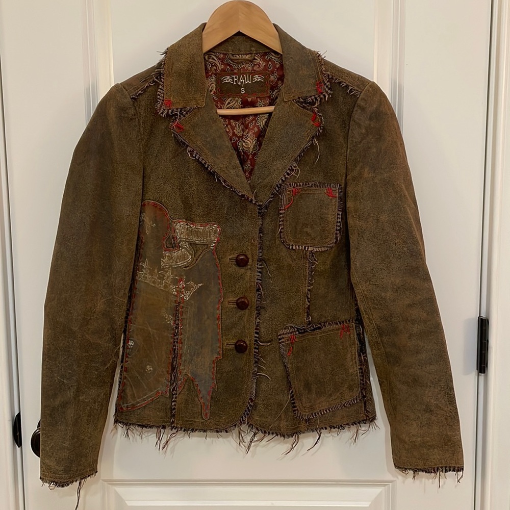 RAW 7 Distressed leather jacket - blazer size S
